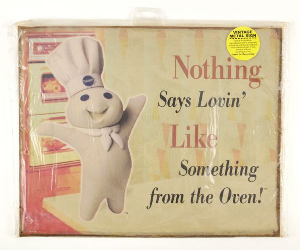 1980s Pillsbury Doughboy 15 1/2" x 12" Metal Sign 