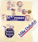 1988-92 Presidential George Bush vs. Michael Dukadkis Memorabilia - Pencil Toppers (23) Buttons Bumper Stickers 