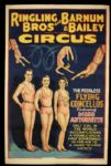 1937 Ringling Bros. Barnum & Bailey 27" x 41" 1-Sheet Circus Poster Featuring Peerless Flying Concellos  Rare