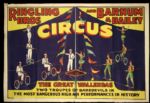 1937 Ringling Bros. Barnum & Bailey 28" x 40 1/2" 1-Sheet Circus Poster w/Wallendas 