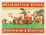 1943 Ringling Brothers Barnum & Bailey 28" x 21" Poster 