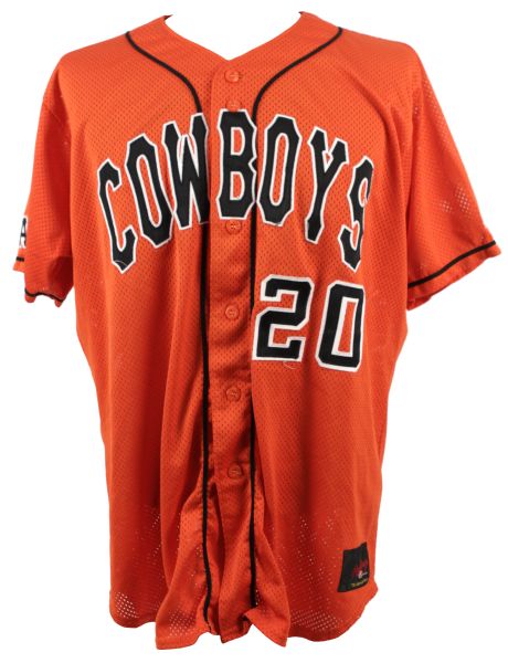 1990s Oklahoma State Game Worn Baseball Jersey (2) & Football Jersey (MEARS LOA) 