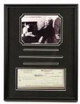 1988 Mel Torme Signed Check Display - JSA 