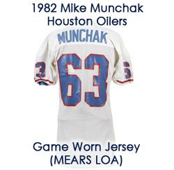1982 Circa Mike Munchak Houston Oilers Game Worn Rookie Era Jersey w/Team Repairs Hall of Famer (MEARS A10)