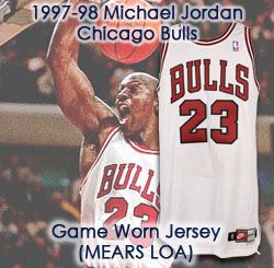 1997-98 Michael Jordan Chicago Bulls Game Worn Jersey - MEARS LOA 