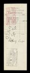 1930 Tony Lazzeri New York Yankees Signed Payroll Check Member of Murderer's Row Also Signed by Jacob Ruppert & Ed Barrow- JSA 