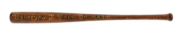 1930s Tris Speaker Cleveland Indians Career Stat Mini-Bat - American Folk Art