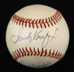 1987-89 Don Drysdale & Sandy Koufax Los Angeles Dodgers Signed Baseball - JSA 