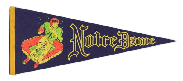 1950s-60s Notre Dame Full Size Pennant 
