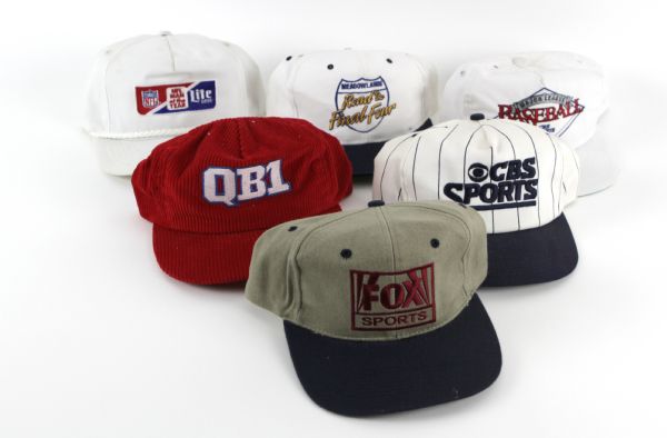 1980s Collection of 17 Television Issued Cap CBS NBC Miller Lite Fox Sports 