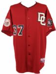 2007 Mike Bacsik Washington Nationals Game Worn Jersey & (3) Opening Day Locker Room Plates (MEARS LOA)