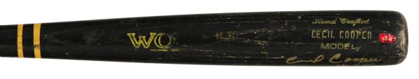 1980s late Cecil Cooper Milwaukee Brewers Autographed Worth Professional Model Game Used Bat (MEARS LOA)