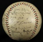 1929 Philadelphia A's Team Signed OAL (Barnard) Baseball w/16 Sigs. Incl. Jimmie Foxx Eddie Collins Al Simmons Max Bishop  World Champions - JSA 