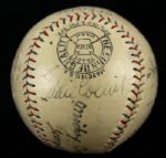 1929 Philadelphia A's Team Signed OAL (Barnard) Baseball w/16 Sigs. Incl. Jimmie Foxx Eddie Collins Al Simmons Max Bishop  World Champions - JSA 