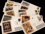 1980s-90s Signed First Day Cover Lot of 38  Signed & 11 Unsigned Incl. Emmitt Smith Cal Ripken(2) Nolan Ryan (3) Don Drysdale - JSA 