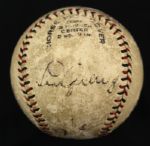 1930s Babe Ruth Lou Gehrig New York Yankees  & Bob Feller Signed Baseball - JSA (Partially Enhanced Signatures)