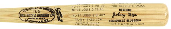 1990s Johnny Mize New York Yankees Signed Career Accomplishments Bat (MEARS LOA) 