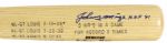 1990s Johnny Mize New York Yankees Signed Career Accomplishments Bat (MEARS LOA) 