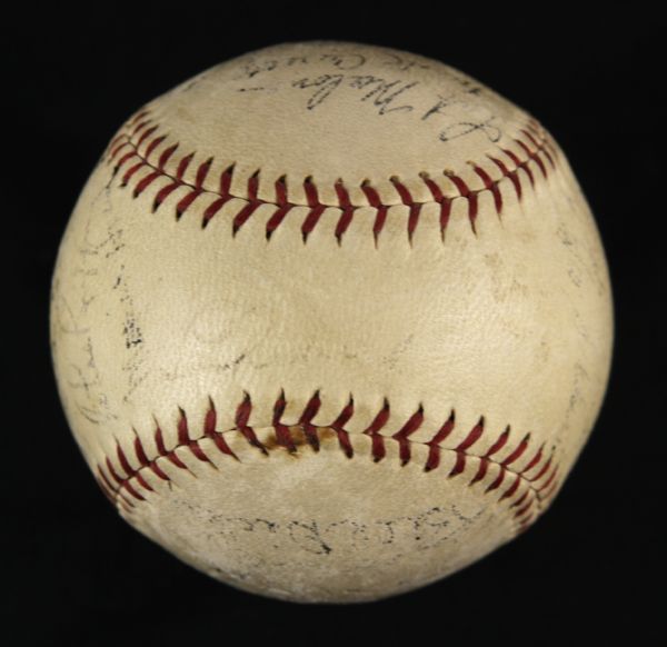 1937 New York Yankees Team Signed OAL (Harridge) Baseball w/24 Sigs. Incl. Lou Gehrig Joe DiMaggio Joe McCarthy Lefty Gomez - JSA 