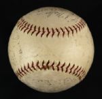 1937 New York Yankees Team Signed OAL (Harridge) Baseball w/24 Sigs. Incl. Lou Gehrig Joe DiMaggio Joe McCarthy Lefty Gomez - JSA 