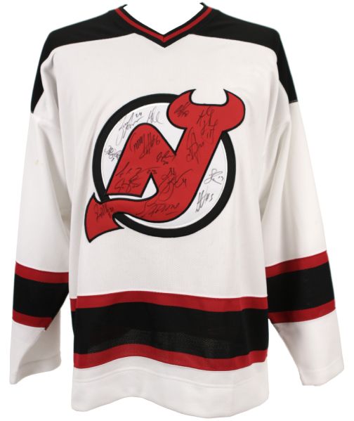 New Jersey Devils Signed Authentic Jerseyw/15 Sigs. Incl. Martin Brodeur Patrik Elias Randy McKay  - JSA