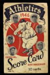1946 Kansas City Athletics Scorecard vs. Detroit Tigers 