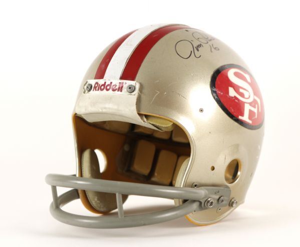 1970s San Francisco 49ers Game Worn Helmet Signed by Jim Plunkett - PSA 
