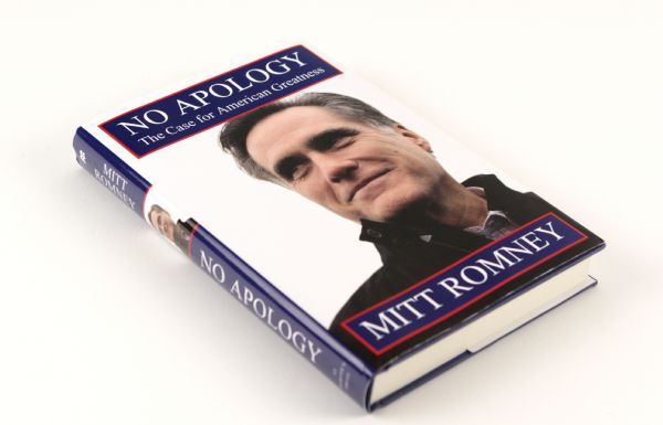 2010 Mitt Romney Signed No Apology Hardcover Book w/JSA Sticker & Certificate