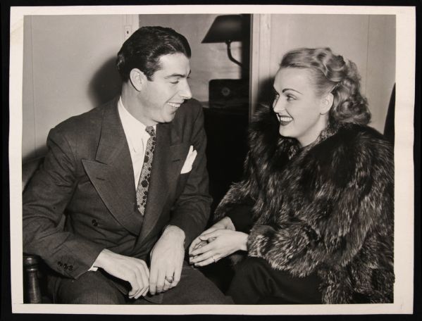1943 Joe DiMaggio & Wife New York Yankees Original 8" x 6" Photo