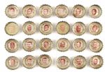 1960s Green Bay Packers Coca Cola Bottle Caps with Original display sheet Incl. Fran Tarkenton (Lot of Over 230 With Each Photographed)