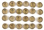 1960s Green Bay Packers Coca Cola Bottle Caps with Original display sheet Incl. Fran Tarkenton (Lot of Over 230 With Each Photographed)