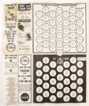 1960s Green Bay Packers Coca Cola Bottle Caps with Original display sheet Incl. Fran Tarkenton (Lot of Over 230 With Each Photographed)
