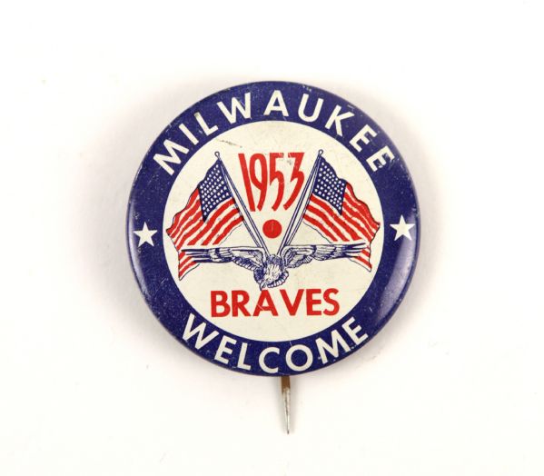 1953 Milwaukee Braves Inaugural Season Pinback Button 