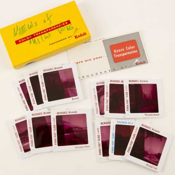 1950s Pana-Vue Slides of Milwaukee Wisconsin w/County Stadium - Lot of 7 