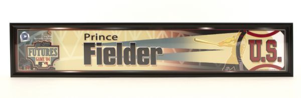 2004 Prince Fielder Team USA Futures All Star Game Nameplate w/MLB Hologram 