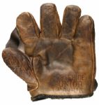 1910-20 circa Maker Unknown HORSEHIDE JUNIOR LEAGUE w ½” web (MEARS LOA)
