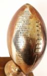 1963 Chicago Bears World Champions Football Trophy Presented to Team Doctor From Team  w/Halas University Diploma