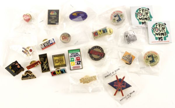 1990s-2000s Baseball Olympic TV Pin Collection - Lot of Nearly 45 With Heavy Emphasis on TV