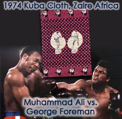 1974 Muhammad Ali vs. George Foreman Textile from the Kuba Kingdom - 33" x 46"
