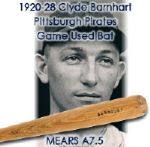 1920-28 Clyde Barnhart Pittsburgh Pirates Krens Special Professional Model Game Used Bat (MEARS A7.5) 