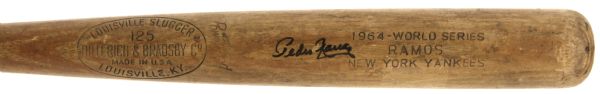 1964 Pedro Ramos New York Yankees Autographed World Series Louisville Slugger Professional Model Game Used Bat (MEARS A10/PSA)