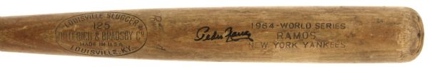 1964 Pedro Ramos New York Yankees Autographed World Series Louisville Slugger Professional Model Game Used Bat (MEARS A10/PSA)