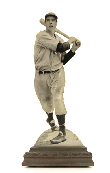 1936 circa Joe DiMaggio New York Yankees Photographic Die Cut Display w/George Burke Photo From DiMaggio Estate