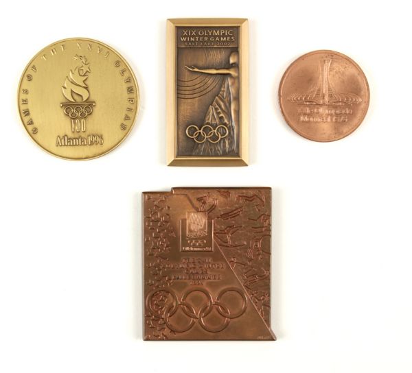 1976-2002 Olympic Medallion Participation Collection Rare Find (Lot of 4) 