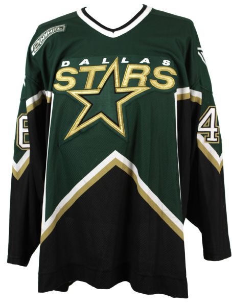 1999-2000 Jamie Wright Dallas Stars Game Worn Jersey With Sizable Repair w/MeiGray Stamp