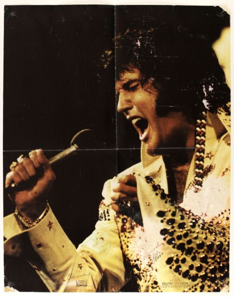 1960s-70s Elvis Presley 21 1/2" x 27 1/2" Signed Promotional Poster - Full JSA Letter & Sticker