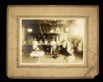 1920s circa Chicago Barbershop with Vintage Pennants on Display Original 5" x 7" Photo 