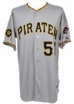 2011 Steve Pearce Pittsburgh Pirates Game Worn Piraten Jersey w/MLB Hologram Worn vs. Brewers 