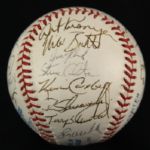 1991 Oakland A's Team Signed OAL (Brown) Baseball w/26 Sigs. Incl. Mark McGwire & Eric Show - JSA 