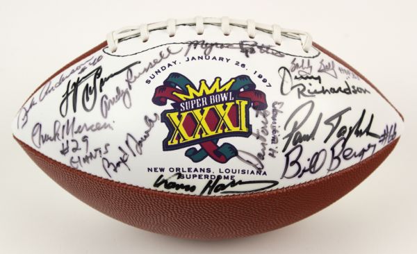 1997 Super Bowl XXXI Commemorative Football Signed by HOFers & All Pros w/12 Sigs. Incl. Lynn Swann Franco Harris Paul Tagliabue  - JSA 